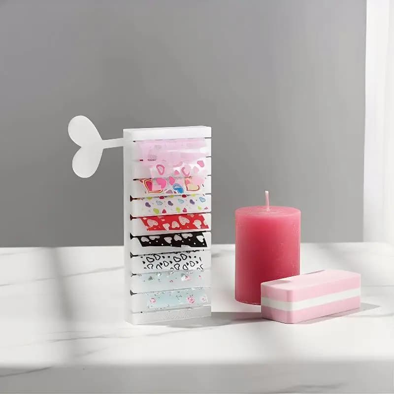 1 set di fogli per unghie sfumati con scatola organizer per decorazioni fai da te, adesivi per unghie, strumenti per decorazioni da salone