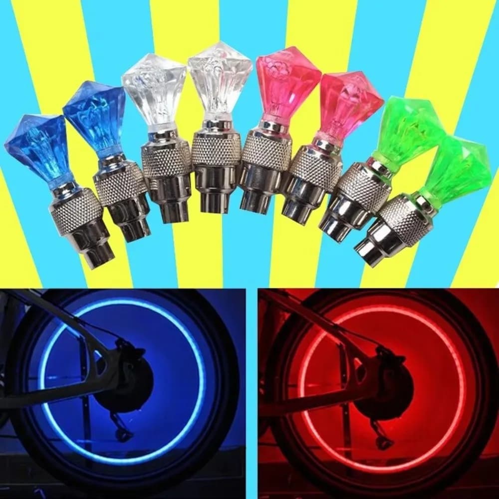 Warning Light Waterproof Bicycle Valve Lights Flash Practical Bike Wheel Light Neon Lamp LED Light Bike Riding