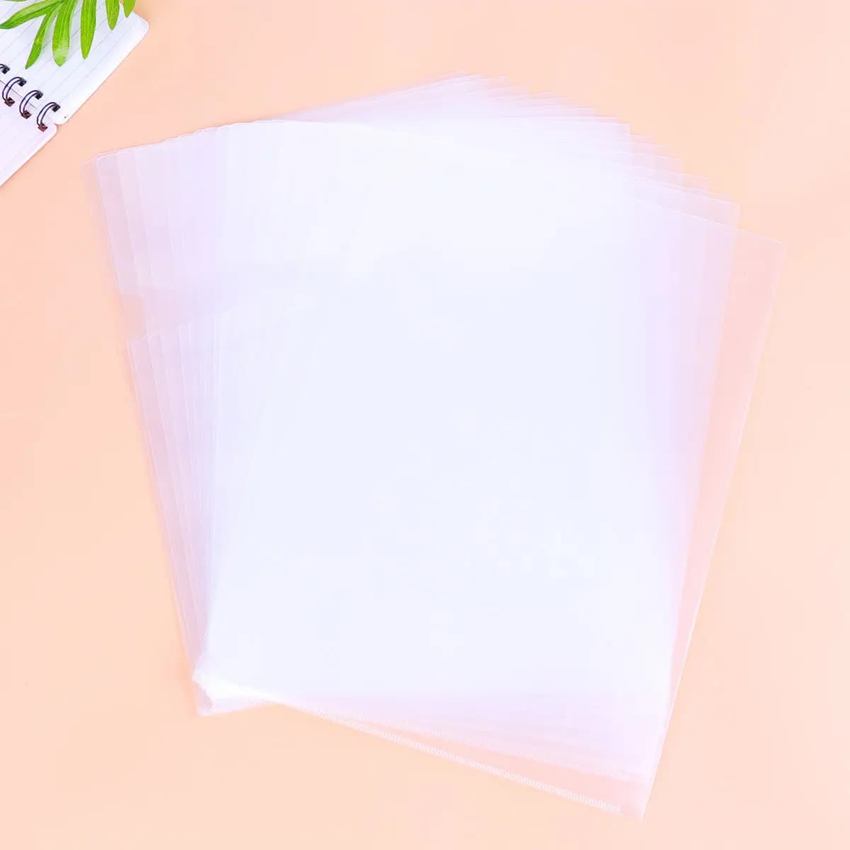 Cartella portadocumenti in plastica trasparente a forma di L, formato A4, da 20 pezzi, per archiviazione in ufficio, scuola, resistente agli strappi, resistente all'usura, leggera