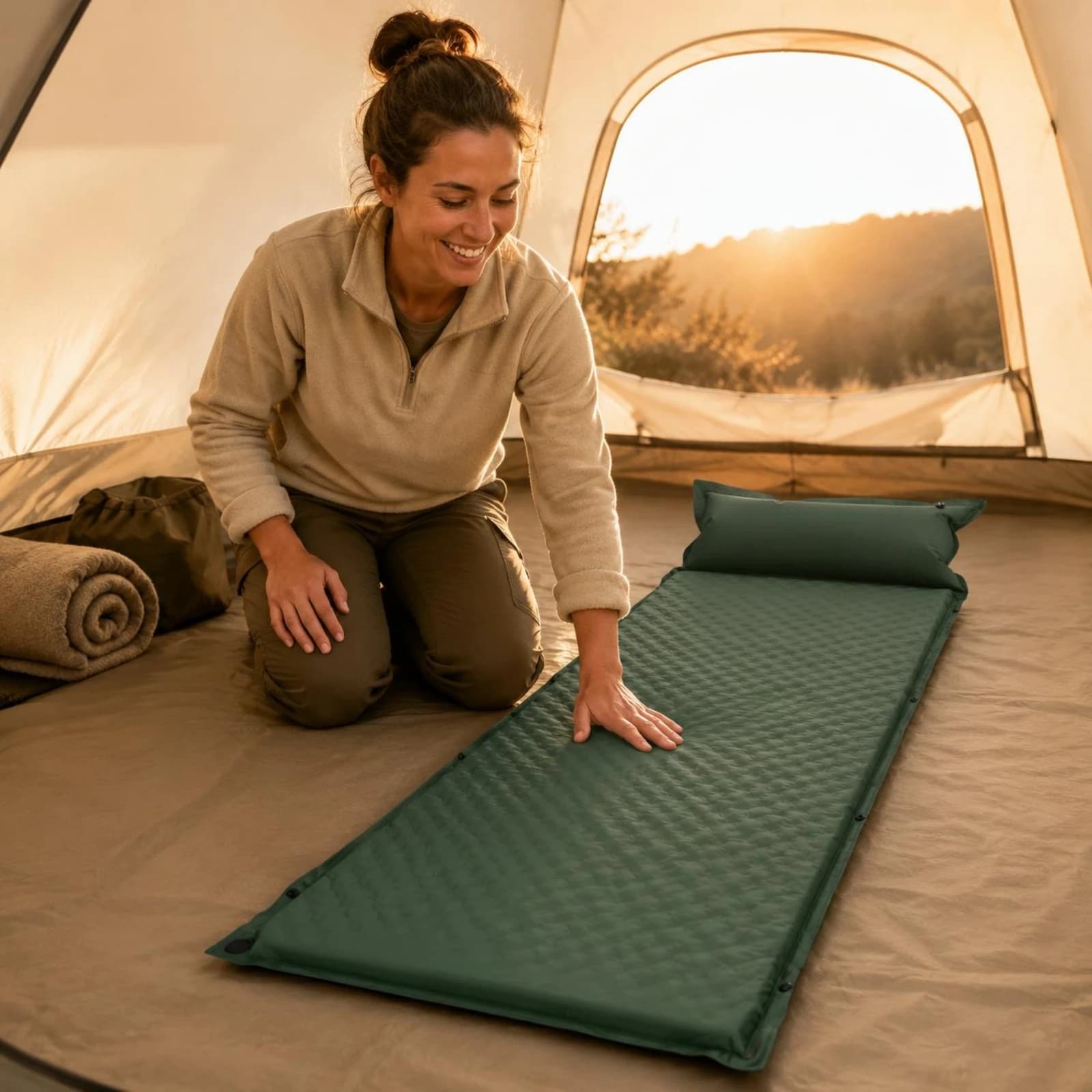 Inflatable Camping Mattress Self Inflating Inflatable Sleeping Mat Tent Air Mattress Extra Thick Camping Sleeping Pad Splicable