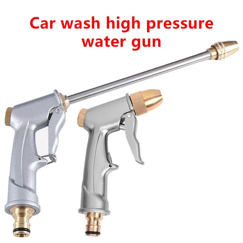 High Pressure Water Spray Gun Metal Brass Nozzle Heavy Duty Garden Hose Pipe Lawn Car Wash Sprayer Car Wash Tool High Pressure