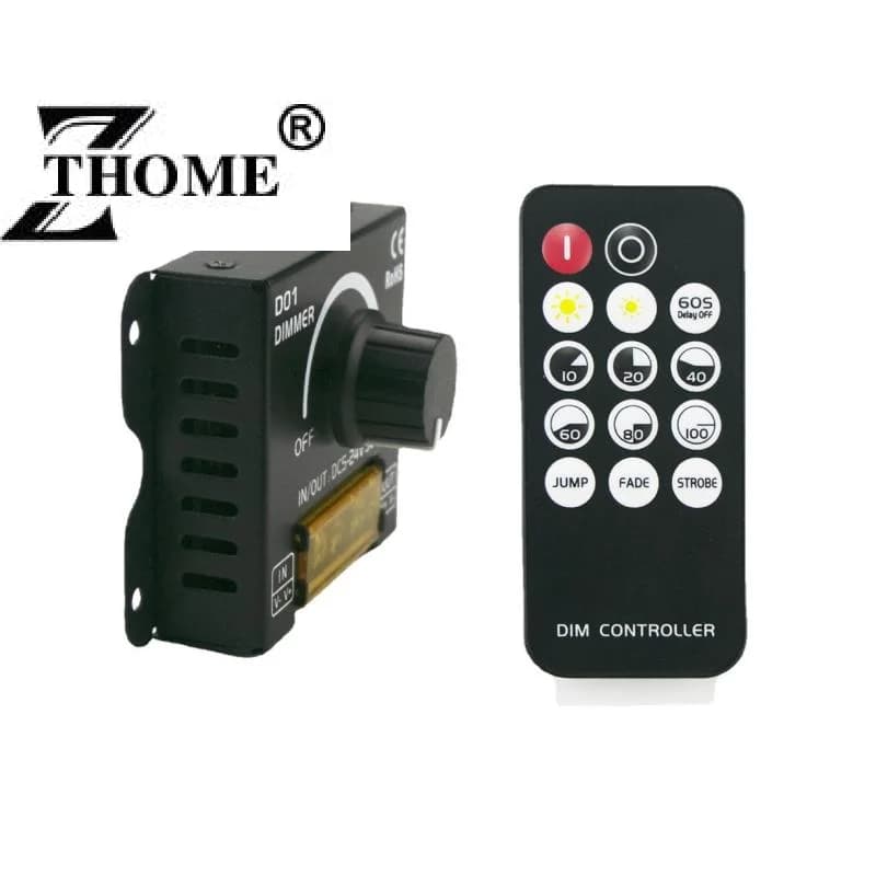 Kit Dimmer Wireless RF 30A per Strisce LED, Controllo Graduale per Luci a Nastro Monocromatiche SMD 5050 COB
