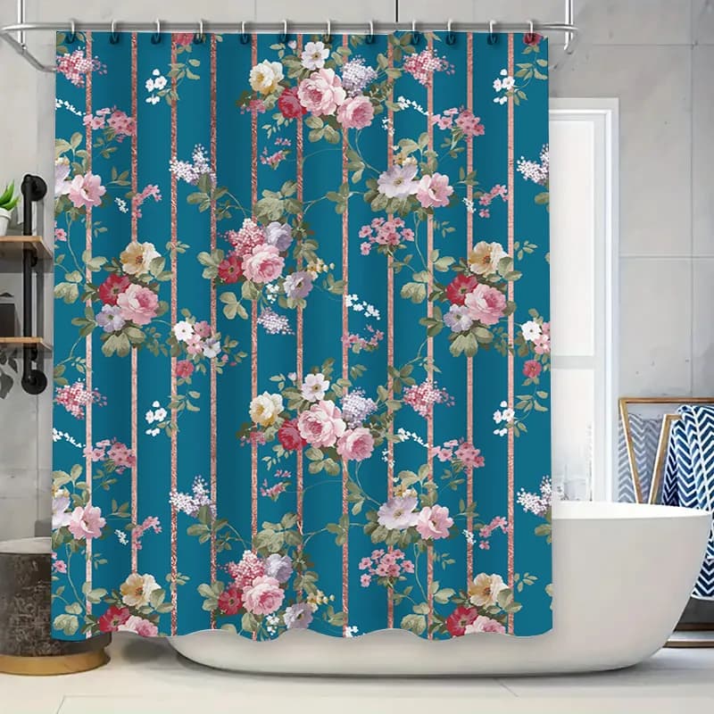 Tenda da doccia con stampa lupo blu Set di decorazioni per il bagno impermeabili Accessori per la casa per bagni per bambini 180x240 cm (71 x 95)