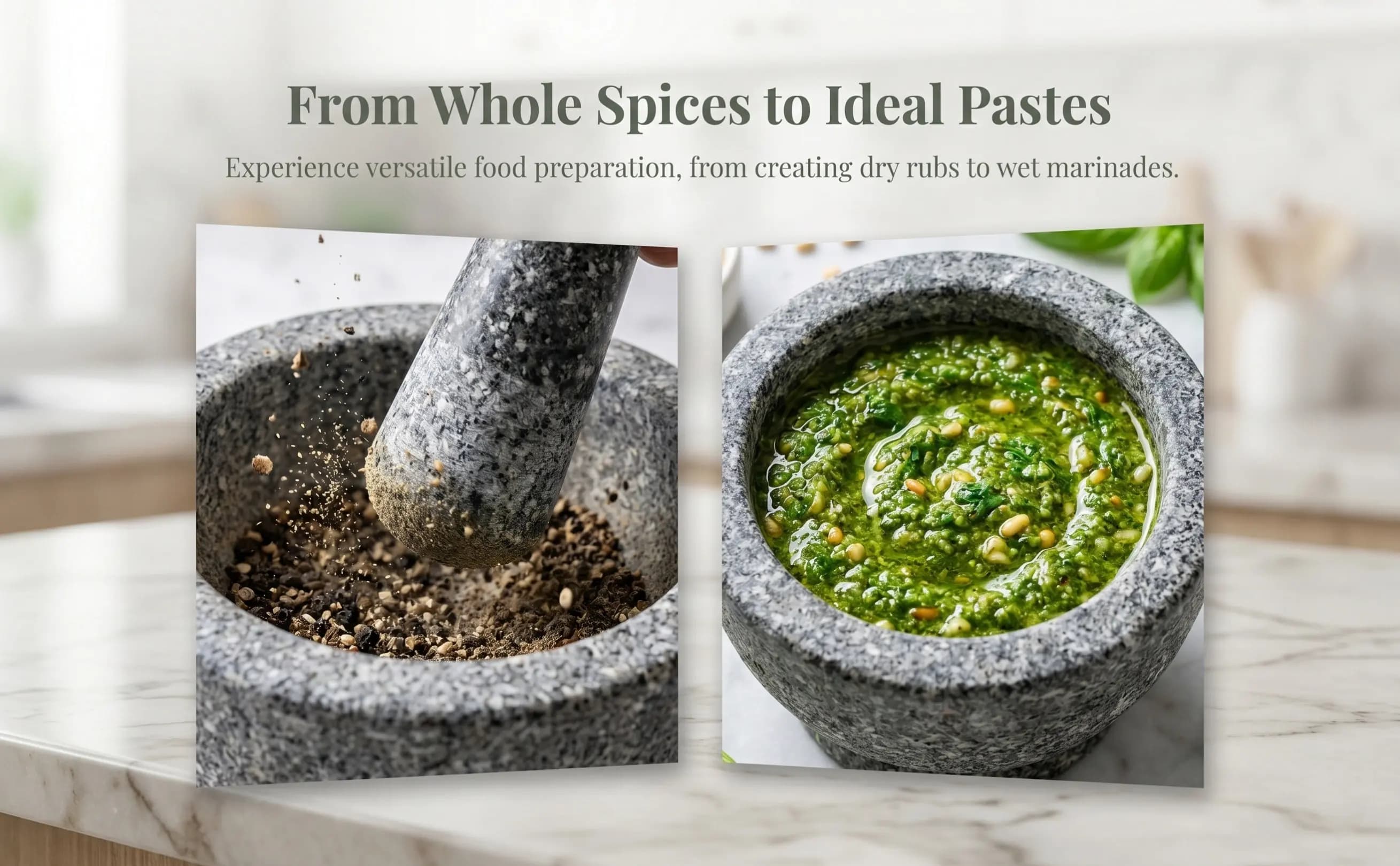 Garlic Mortar and Pestle Set Professional Spice Grinder Ergonomic Kitchen Herb Medicine Prep Tool