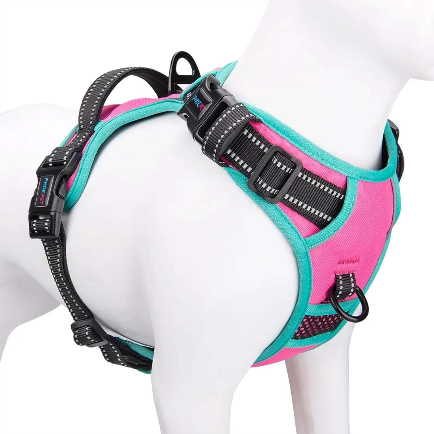 Pettorina per Cani Anti-Trazione con Gilet Riflettente Regolabile, Maniglia per Addestramento e Ganci Metallici per Guinzaglio, per Passeggiate Sicure e Facili