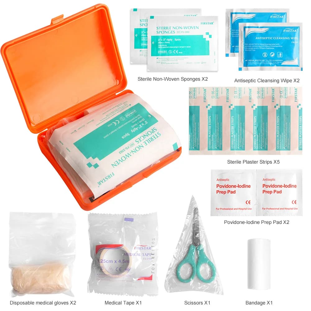 Kit di pronto soccorso compatto da 16 pezzi: forniture di emergenza portatili e impermeabili per casa, ufficio, escursionismo, campeggio e viaggi | HSA/FSA