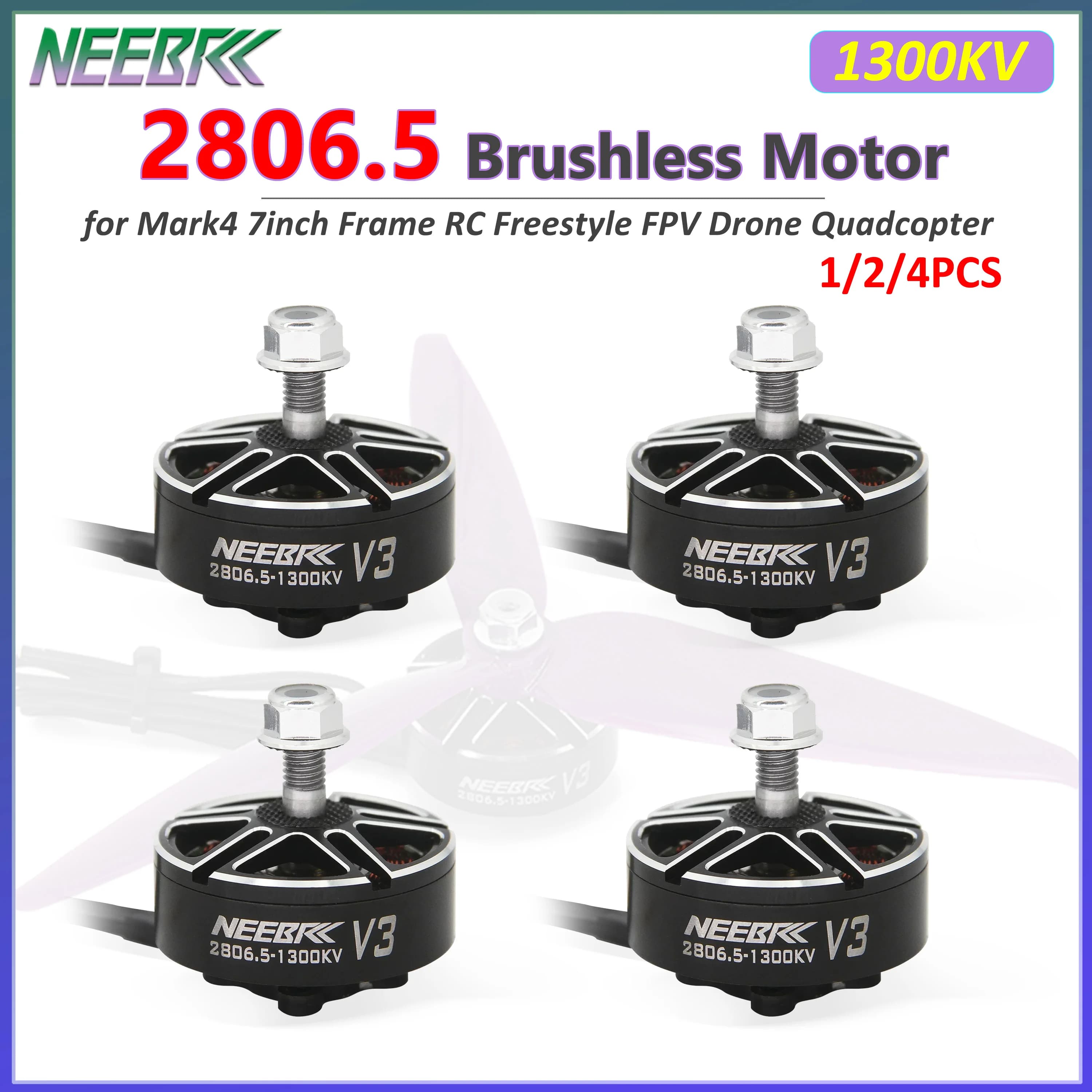 NEEBRC 2807 2806.5 1300KV V3 Brushless Motor 3-6S for Mark4 7inch Frame RC Freestyle FPV Drone Quadcopter Airplane DIY Parts