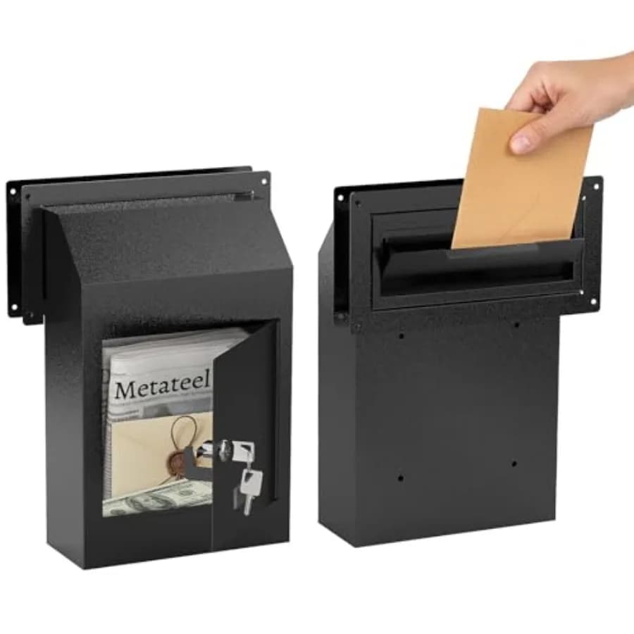 Cassetta Postale con Fessura per Deposito Carte, Robusta Cassetta in Acciaio con Serratura per Conservazione Sicura delle Lettere