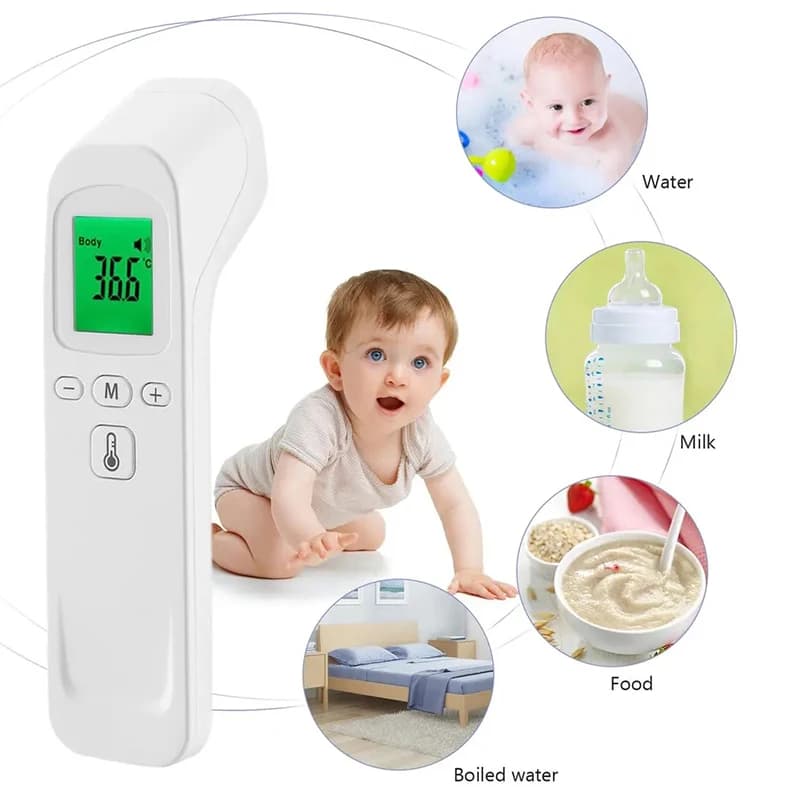 Termometro auricolare elettronico digitale Fronte senza contatto Corpo del bambino Termometro Febbre per adulti a infrarossi IR Monitor per la salute della casa
