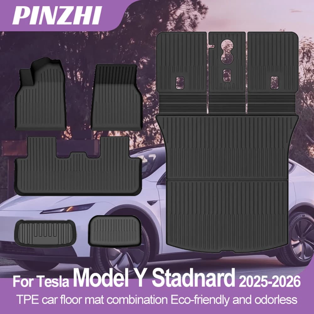 Eco-Friendly TPE Floor Mats for Tesla Model Y Standard 2025 2026 Odorless Custom Fit Anti-Slip Easy Clean Easy Clean Carpet