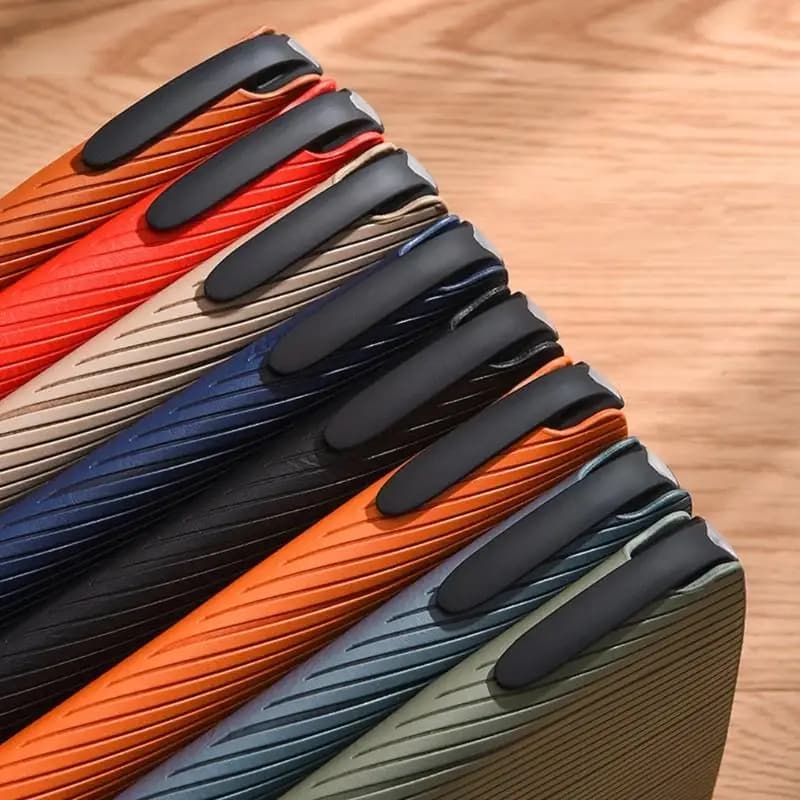 Business Notebook Hardcover PU Leather Journal with Side Pen Slots 200 Sheets Wide Lined for Students Business Workers