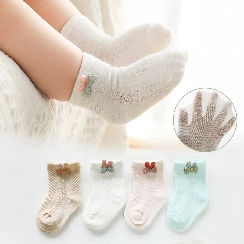 0-3 anni neonato 4 paia/lotto calzini ragazze ragazzi estate maglia sottile neonato ragazza calzino per bambini calzini morbidi in cotone per bambini