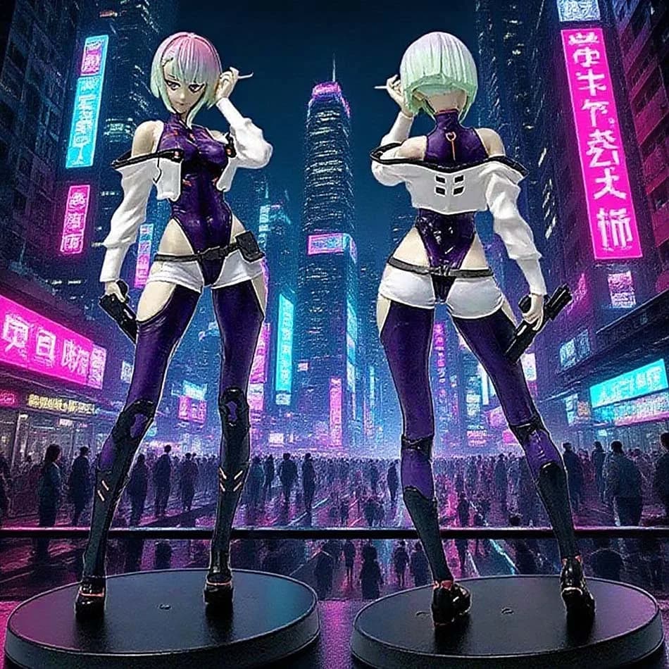 22CM Gioco Anime Cyberpunk: Edgerunners Lucy Figura in piedi Modello Anime Giocattolo Collezione regalo Aciton Figura PVC