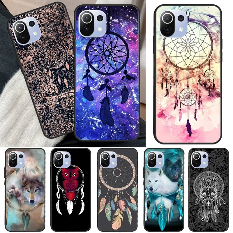 Dream Catcher Feather Wolf Case For POCO X5 X3 X4 F5 Pro F3 F4 GT C40 M5s Phone Cover For Xiaomi 13 11T 12T Pro 12 Lite