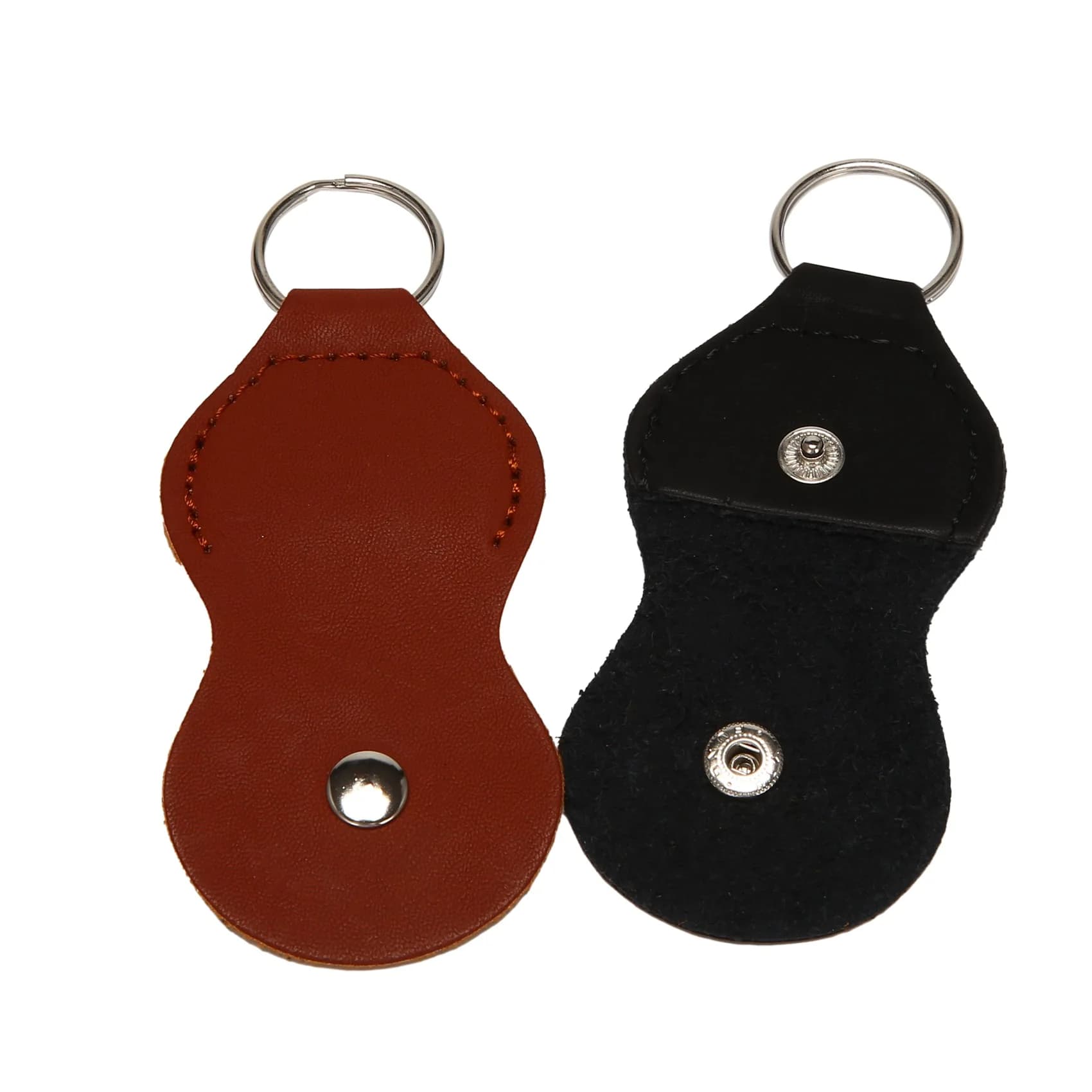 Hot kf-Guitar Picks Holder Case - Leather Keychain Plectrum Key Fob Cases Bag (2 Pack - Black,Brown)