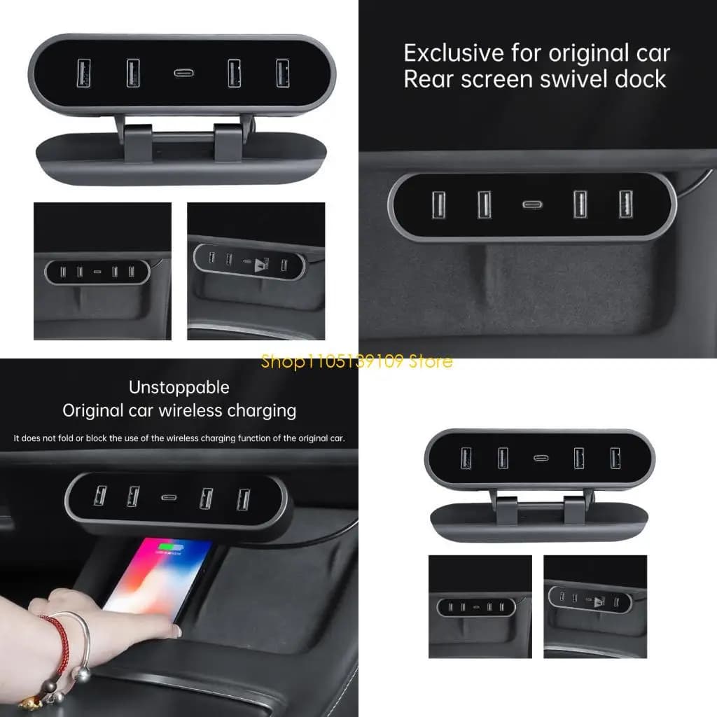 Carica Chargers Fast Hub Shunt CAR Compatibili per l'auto 3/Y 2021-2023 Accessorio splitter alimentato MultiPort Station