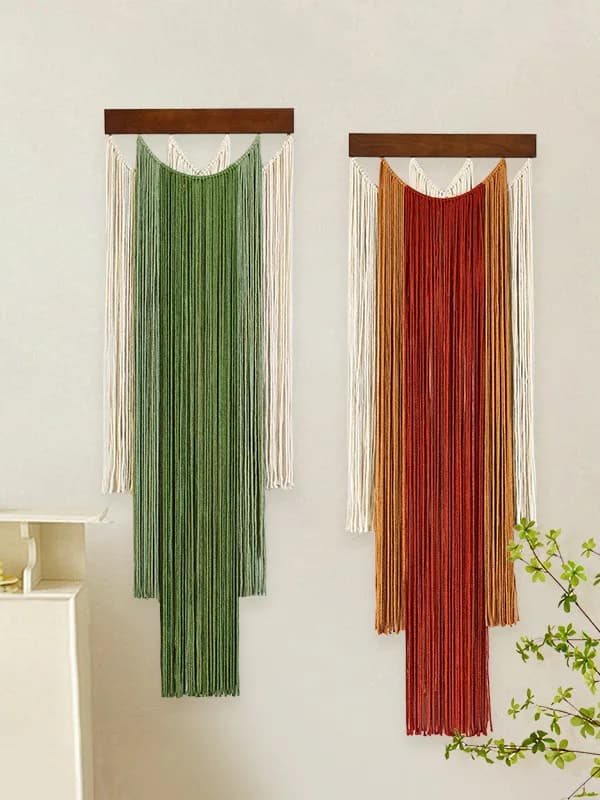 Nordic Style Handwoven Tassel Gradient Wall Hanging Tapestry Home Decor Hotel Bedroom Wall Ornament Background Wall Decor