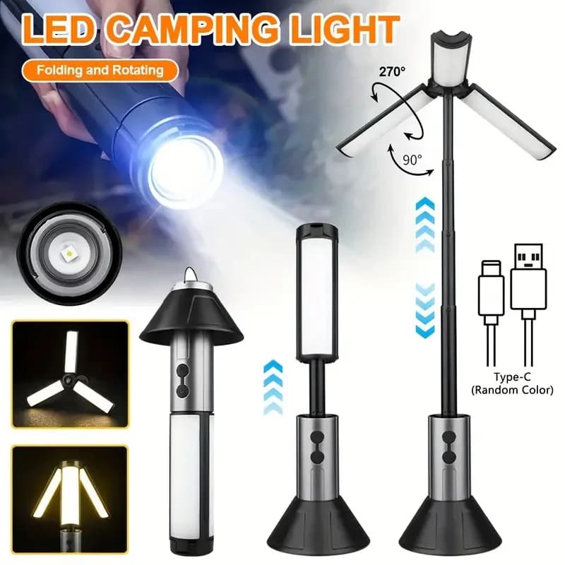 Rechargeable telescopic portable torch, multifunction camping lantern, waterproof torch for curtain lamp for repair jobs