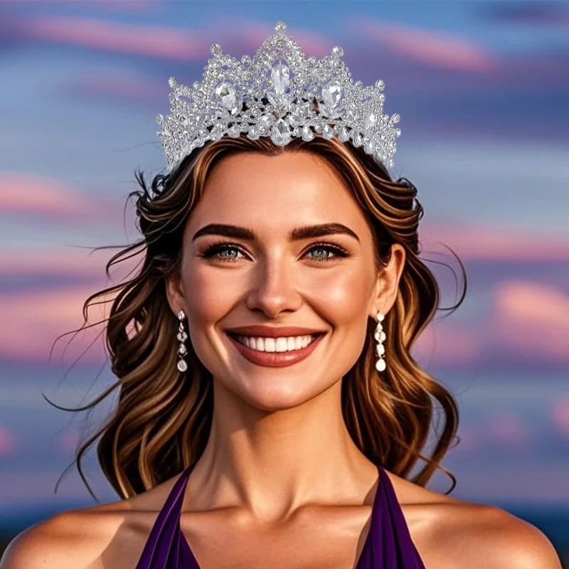 1 pz grande principessa europea nappa da sposa goccia diadema barocco cristallo corone da spettacolo re corona da sposa accessori per capelli