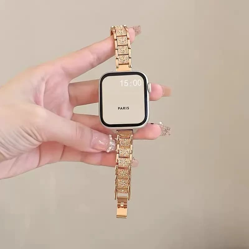Nuove donne cinturino sottile in acciaio inossidabile per iWatch Ultra 9 8 7 6 SE 5 4 3 2 cinturino diamantato per Apple Watch 38 40 41 42 44mm 45mm 49mm