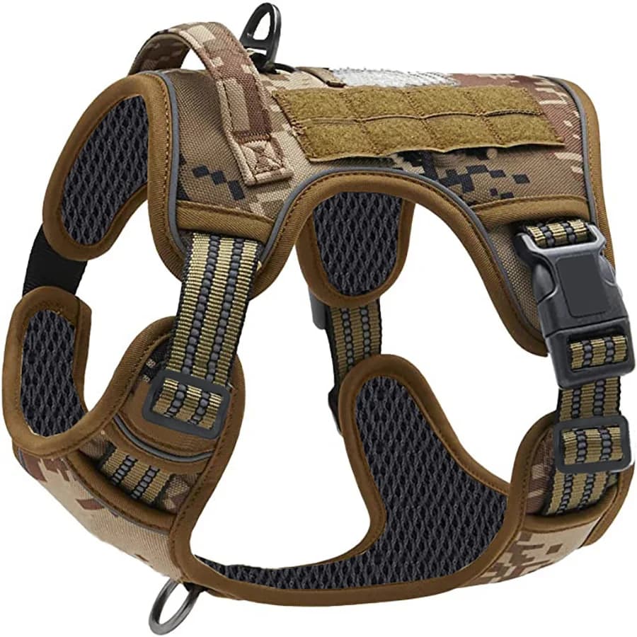 dogs accPainless No Pull Large Dog Tactical Harness - Durable Military-Style Vest with Reflective Straps & Secure Control Handle