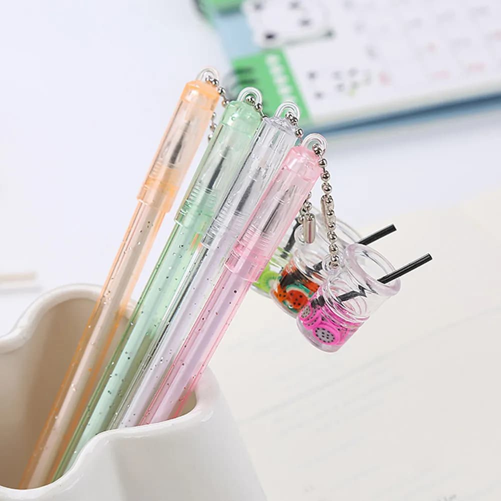 10 penne gel con ciondolo, penne a rullo per scrittura fluida, per studenti, ufficio, scuola, cancelleria, diari creativi