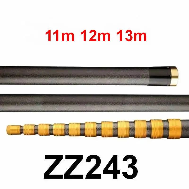 Asta per la manipolazione di reti da pesca ZZ243 in fibra di carbonio, lunghezza 11m, 12m, 13m, lunghezza pieghevole 147cm, filettatura 1/2-13UNC disponibile, anche disponibile in versione con filettatura 1/2-13UNC.