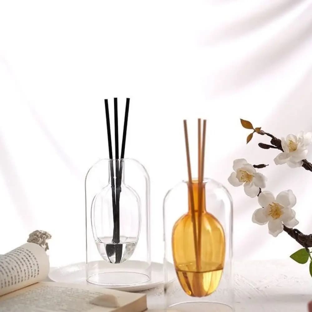 Bottiglia diffusore per aromaterapia creativa 130/200ML con diffusori bastoncini diffusore di olio essenziale in vetro doppio strato squisito