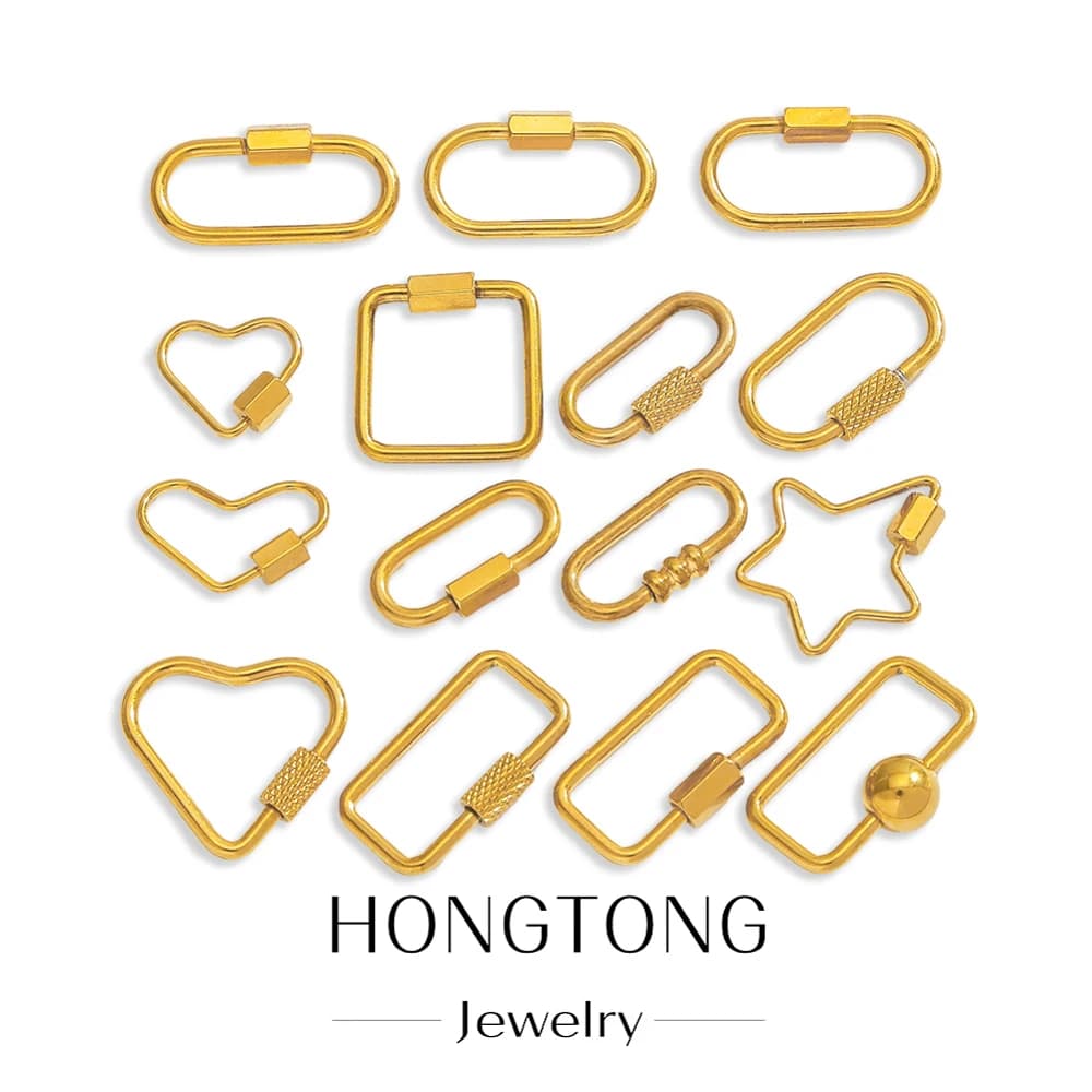 5 Pieces Stainless Steel Ring Closures Gold Plated, Geometric Shape Open Rings for Creation Jewelry Make by You
