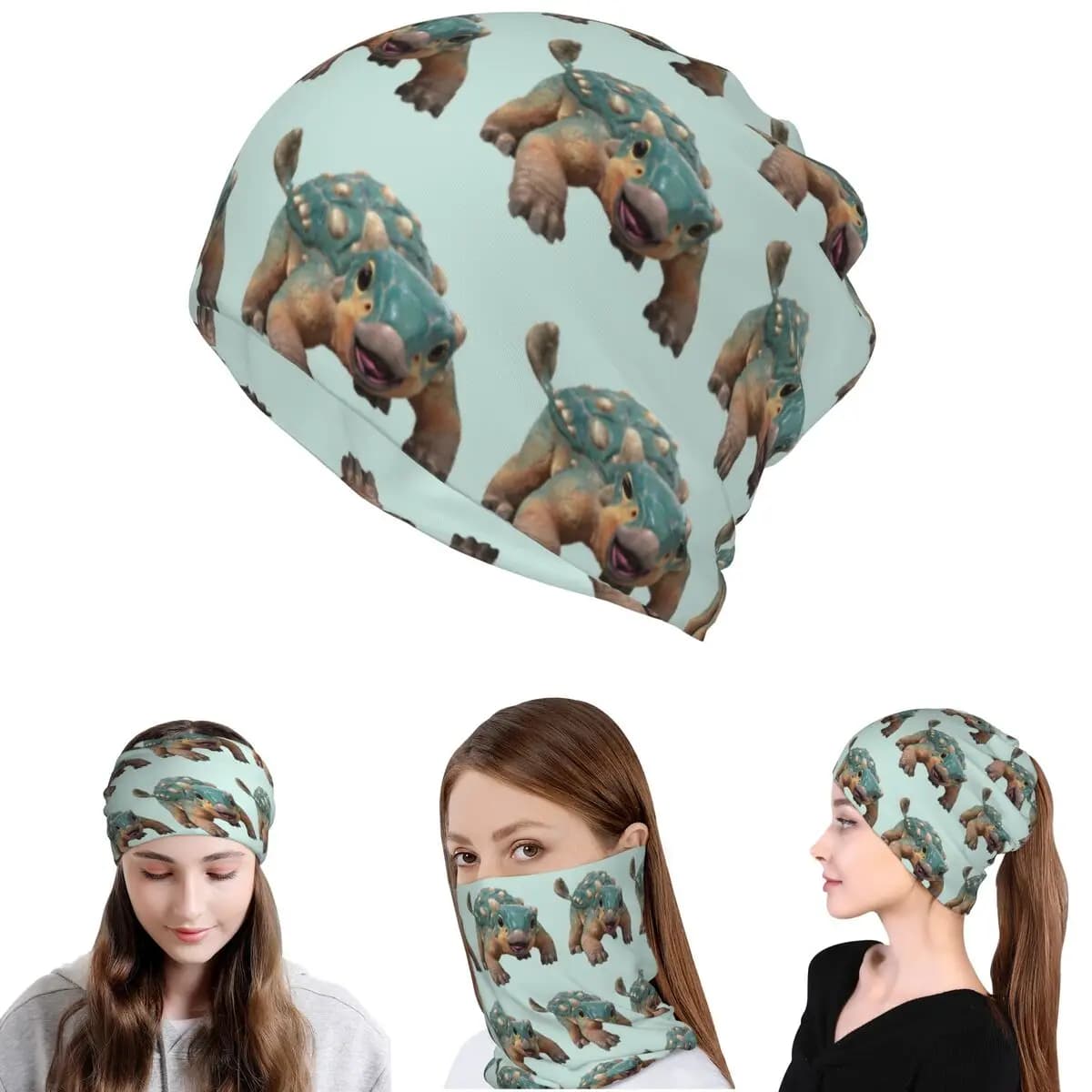 Bumpy Ankylosaurus Magniventris Bandana Neck Cover Wrap Scarf Multi-use Balaclava Beanies Hat Unisex Adult Windproof