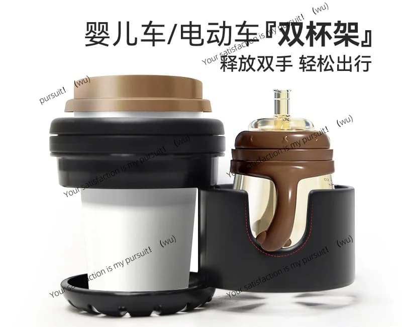 2-in-1 Rotary Safety Seat Electric Vehicle Kettle Double Baby Stroller Cup Holder