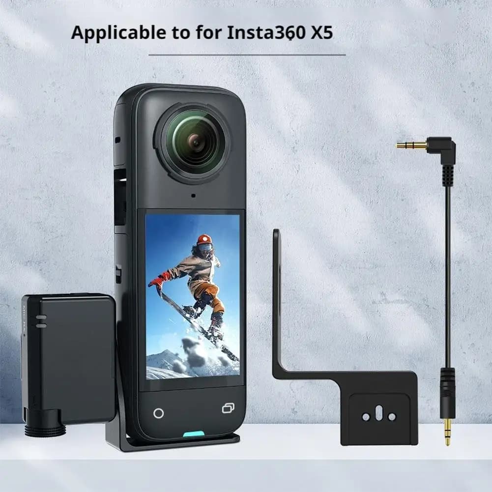 For Insta360 X5 Mic Mini Charging Audio Adapter Microphone Power Extension Accessory Fast PD Charging Action Camera Accessories