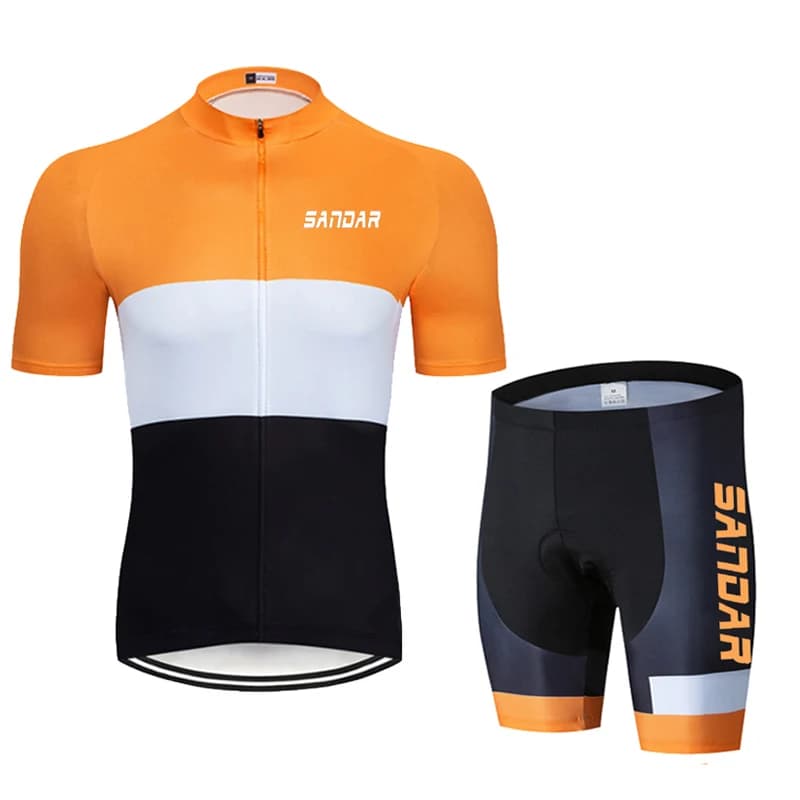 Set cycling jersey and shorts with men's shoulder straps: MTB clothing / breathable road bikes for quick drying for racing and summer training