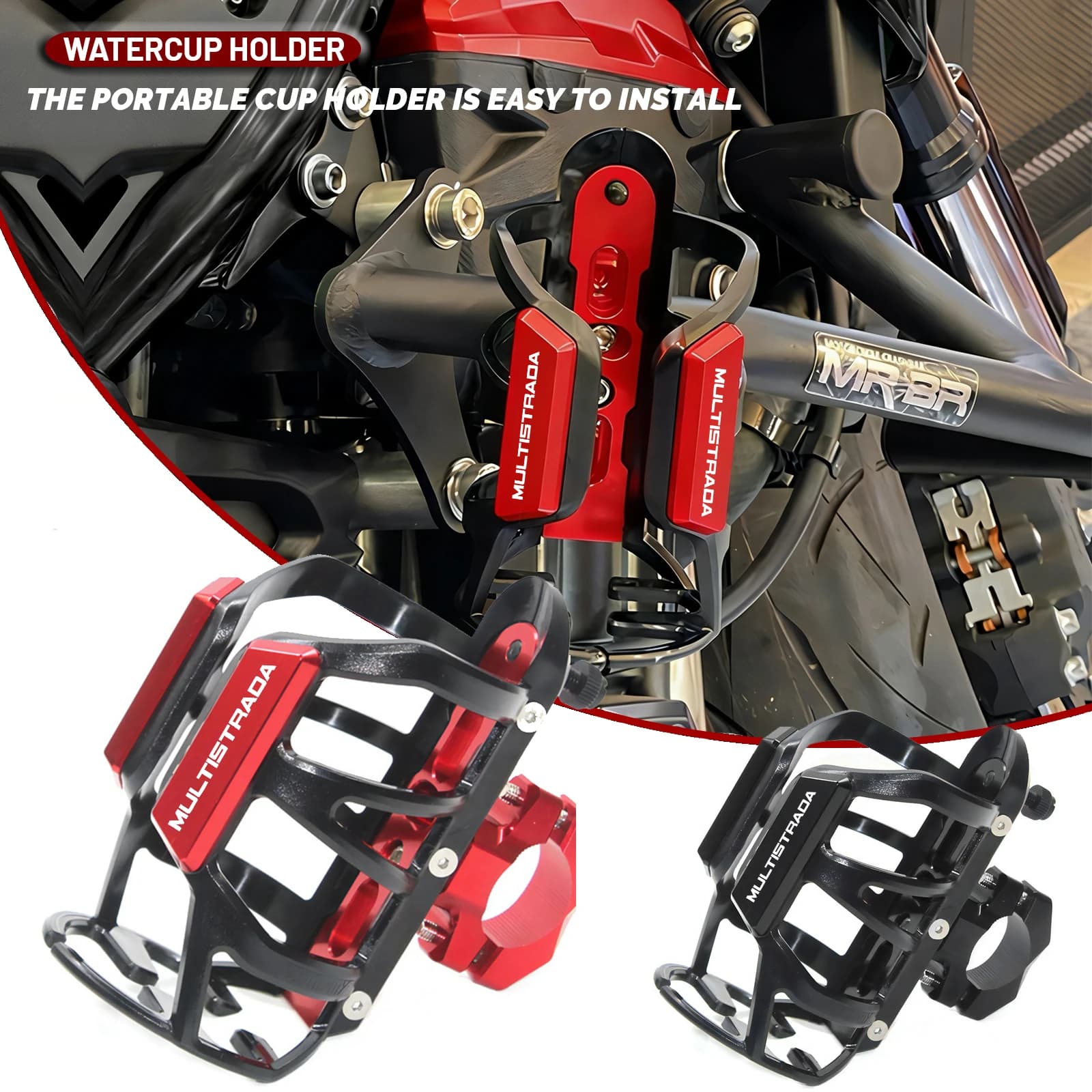 Motorcycle Accessories: Bottle holders for Ducati Multistrada 950 950S 1100 1200 1260 1200S V4 V4s