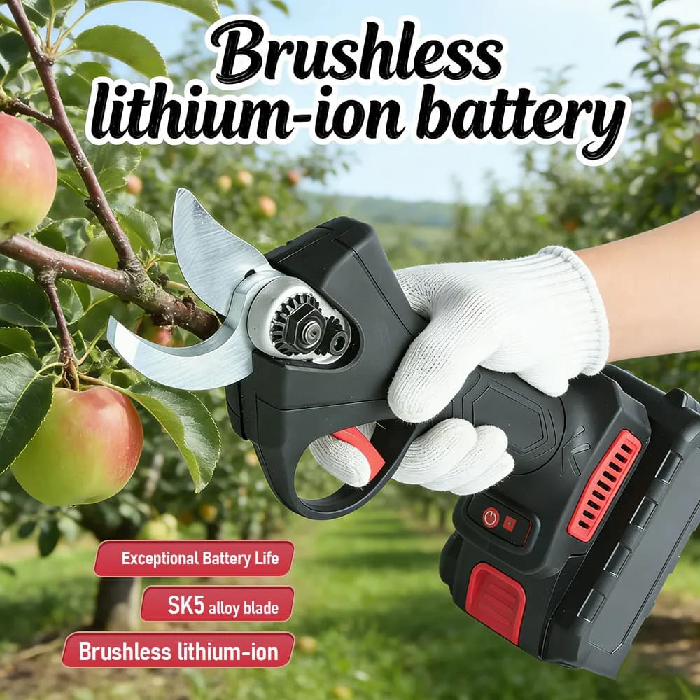 25mm Brushless Electric Pruning Shears SK5 Alloy Blade Rechargeable Lithium Battery Garden Tree Branch Cutting Tool