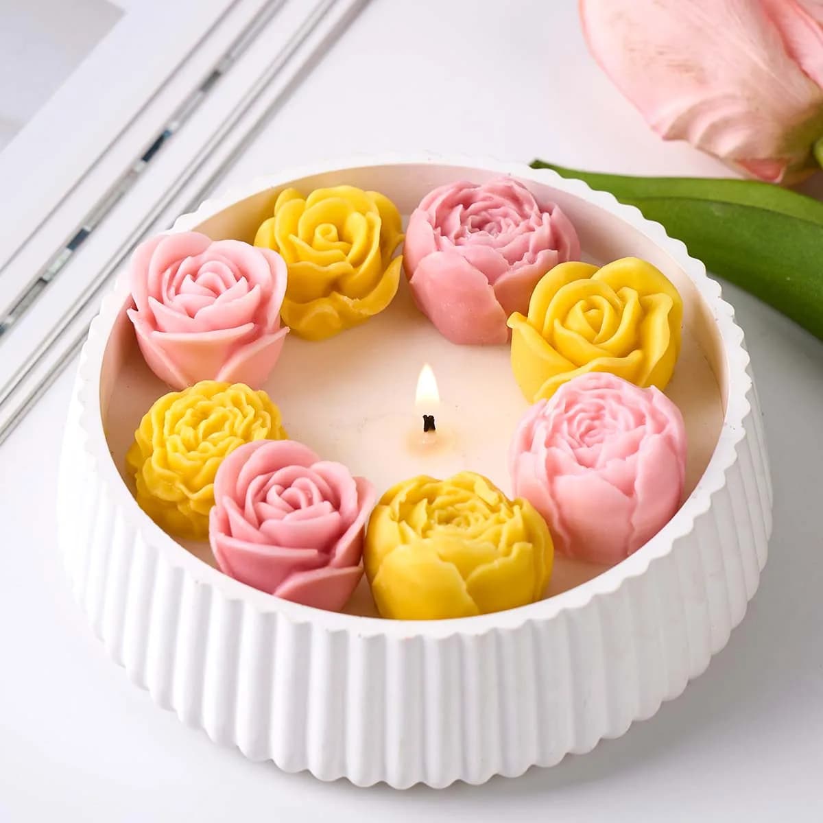 3D Rose Flower Silicone Candle Mold DIY Handmade Aromatherapy Soap Plaster Resin Craft Casting Molds Home Holiday Decor Gifts