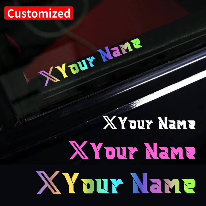 Adesivi Personalizzati per Moto con Logo X e Nome Utente, Impermeabili, Fai-da-Te, per Serbatoio, Casco, Finestrino Auto, Bicicletta