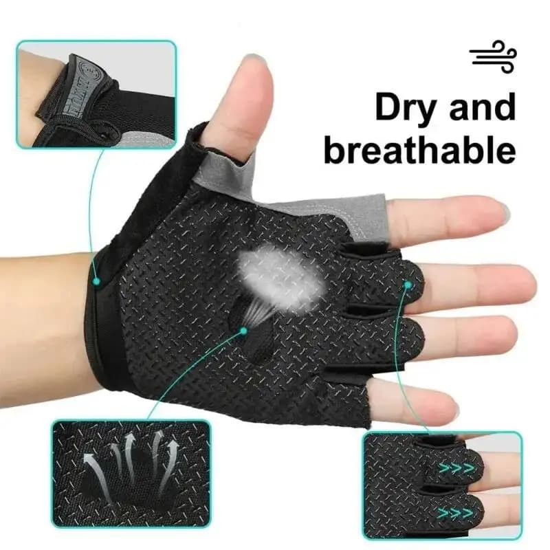 Half fingers Fiess anti slip woman gel pad gym cycling gloves without fingers bicycle accessories
