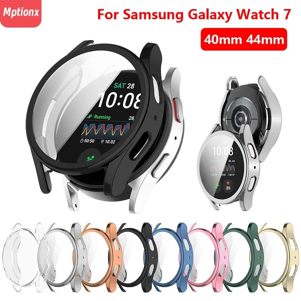 Custodia per Samsung Galaxy Watch 7 40mm 44mm protezione dello schermo TPU copertura protettiva All-Around per orologio 6/5/4 40mm 44mm accessori