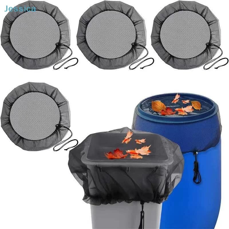 ♥ Coperture per coperchi per bidoni della spazzatura - Coperture antipolvere con coulisse in rete per bidoni della spazzatura esterni/interni, protezione delle foglie/detriti