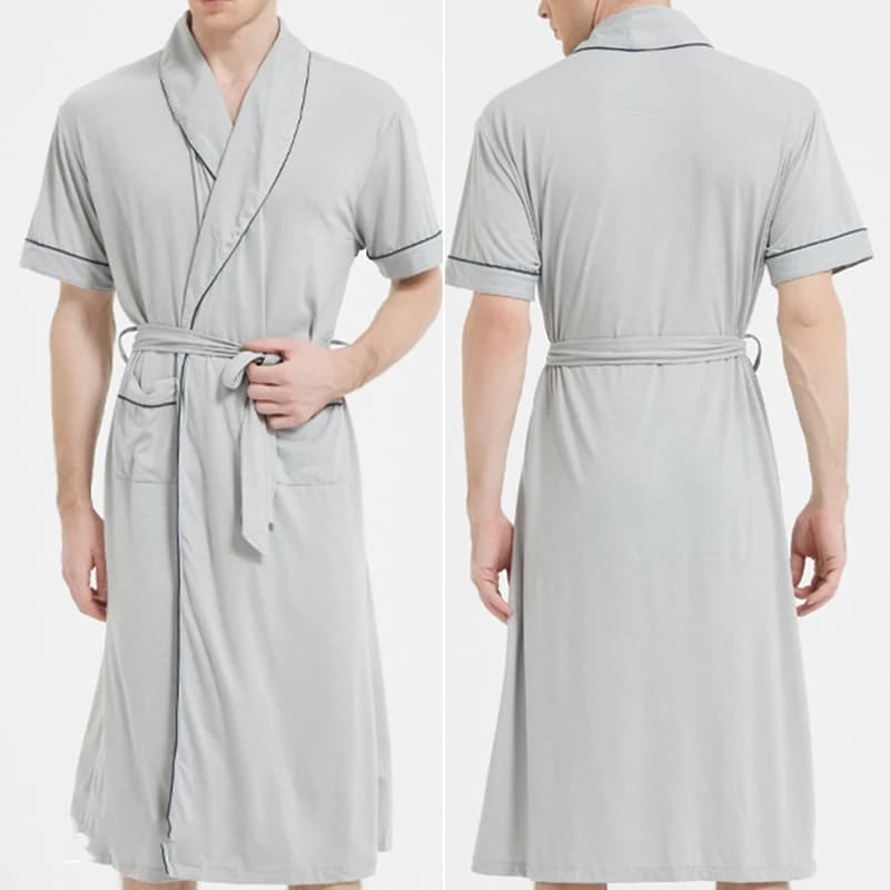 Abito modale oversize Kimono Accappatoio Abito Primavera Estate Uomo Indumenti da notte Abbigliamento per la casa Casual Comoda camicia da notte Pigiama 3-4XL