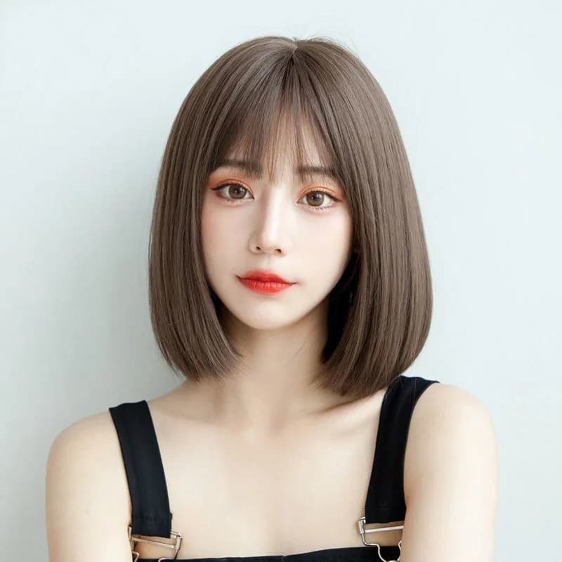 Korean Style Hair Extensions Synthetic Wigs for Daily Use for Young Women Breathable Copricapo Spalla Wig Long Straight Hat for Women
