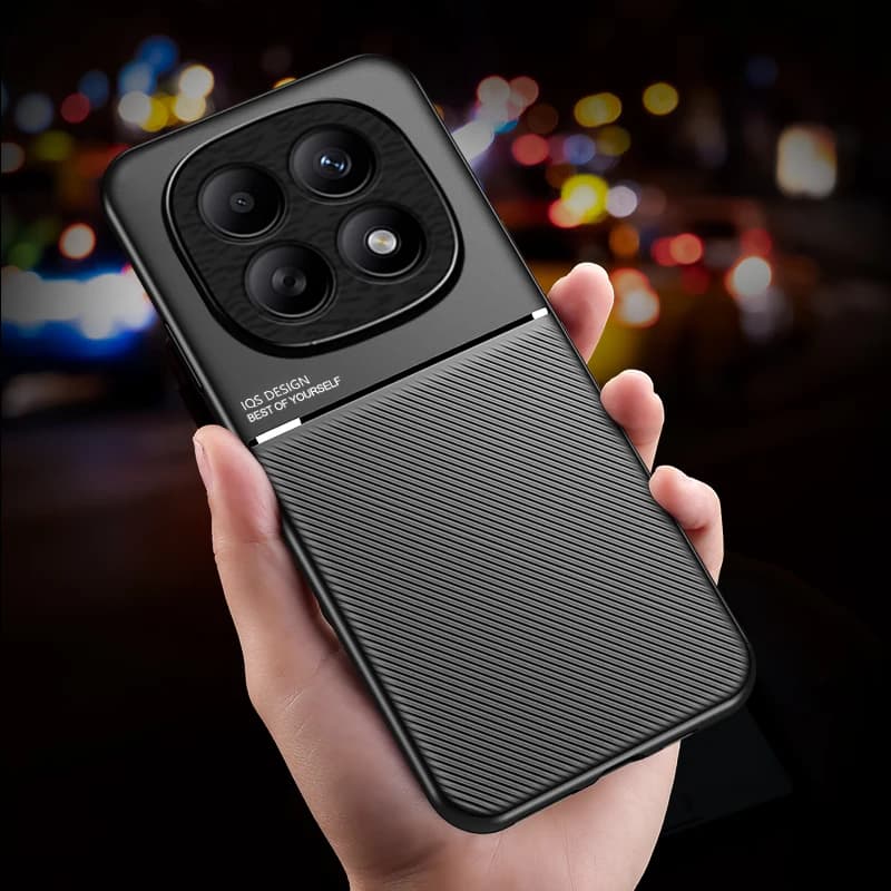 Car Magnetic Holder Leather Plate Phone Case for Redmi 15C A5 Global 171MM 4G 5G Soft Back Cover for Redmi 15C EU 173MM