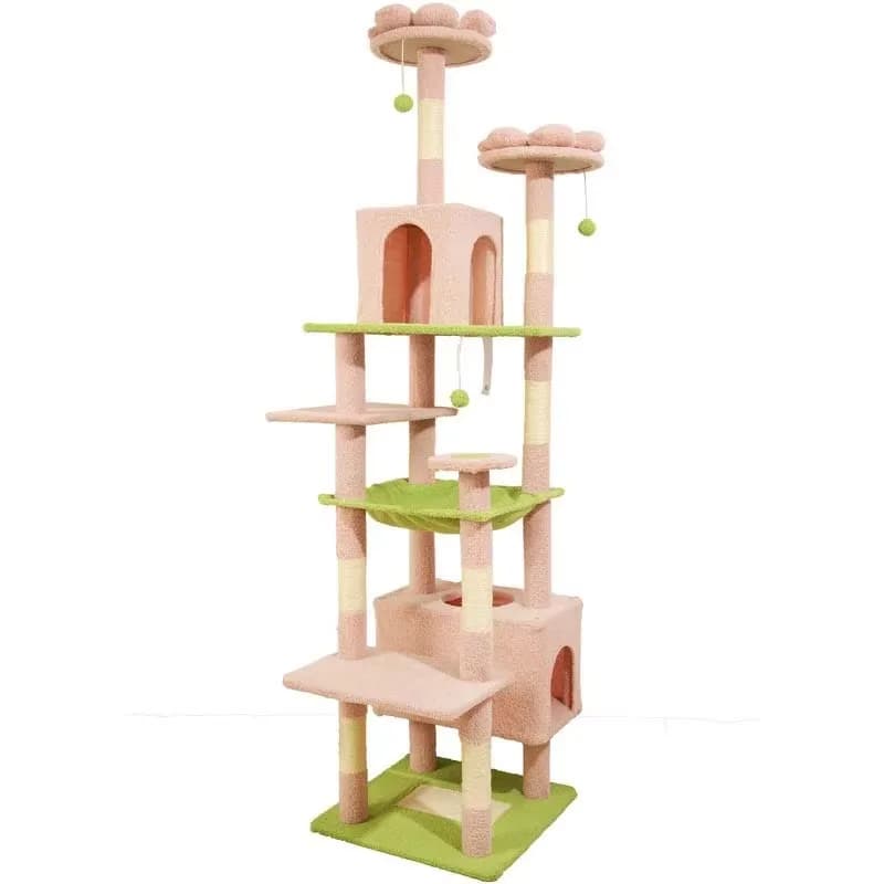 Solid Wood Climbing Frame Integrated Bed Scratch Board No Space Occupation Jumping Platform Toy Bed Cat Tree Carton Packed