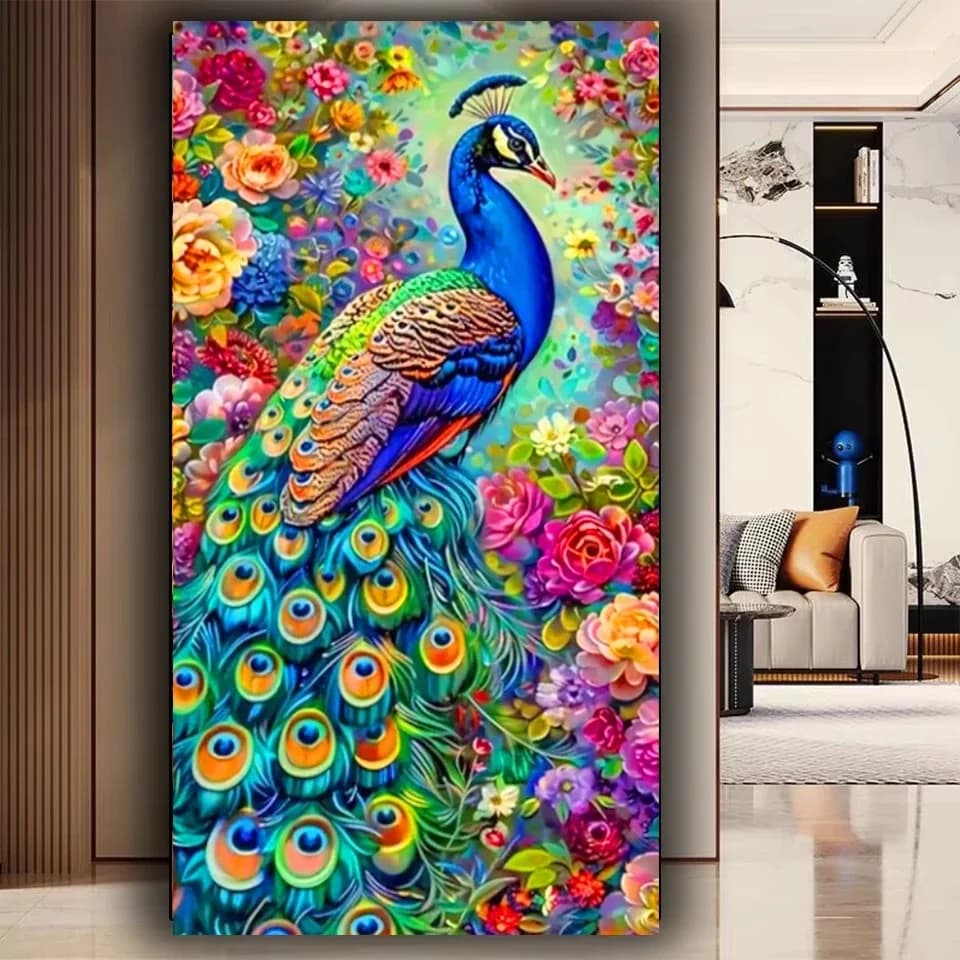 Green Peacock Diy New Diamond Painting Full Square Round Diamond Mosaic Art Embroidery Jewelry Cross Stitch Home Decoration Gift