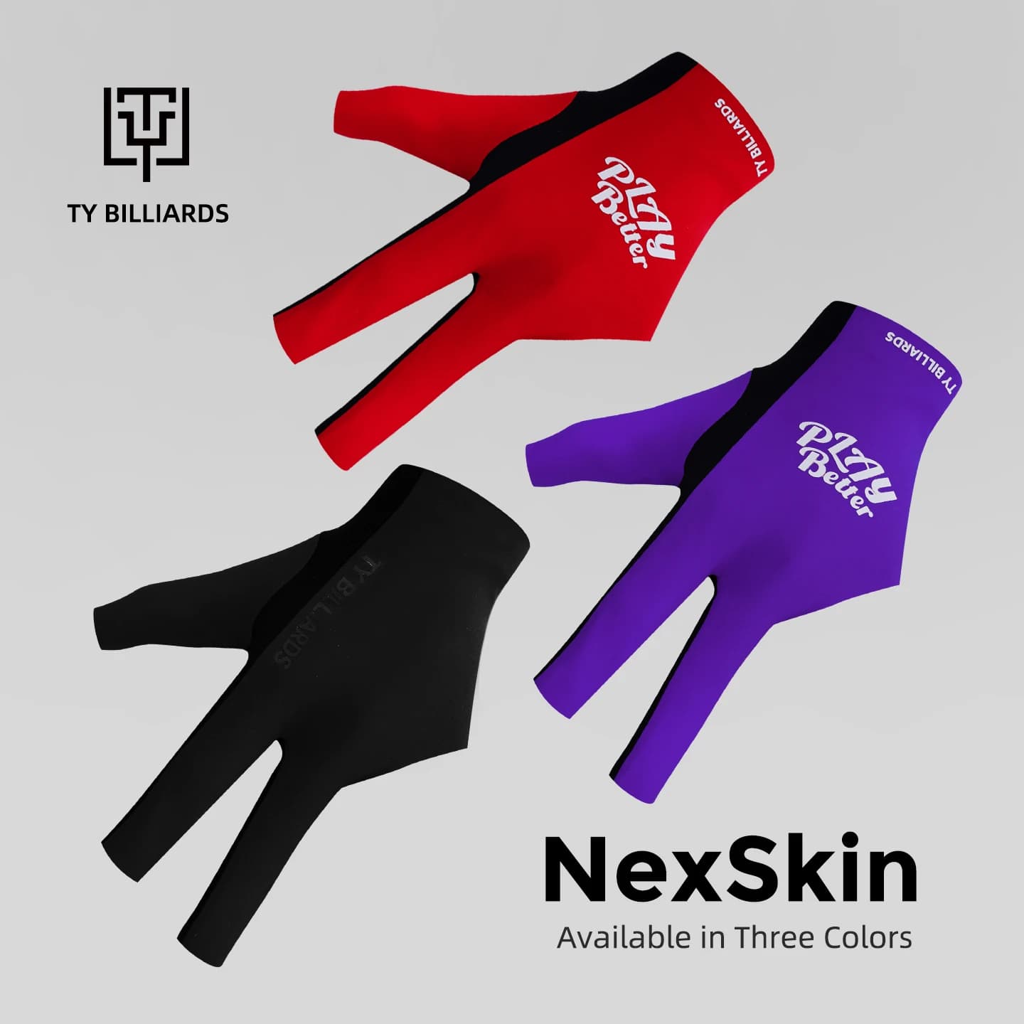 TY Nexskin Billiard Glove Open Finger Pool Cue Gloves Breathable Comfortable Non-slip Billiards Accessory Three Colors Optional