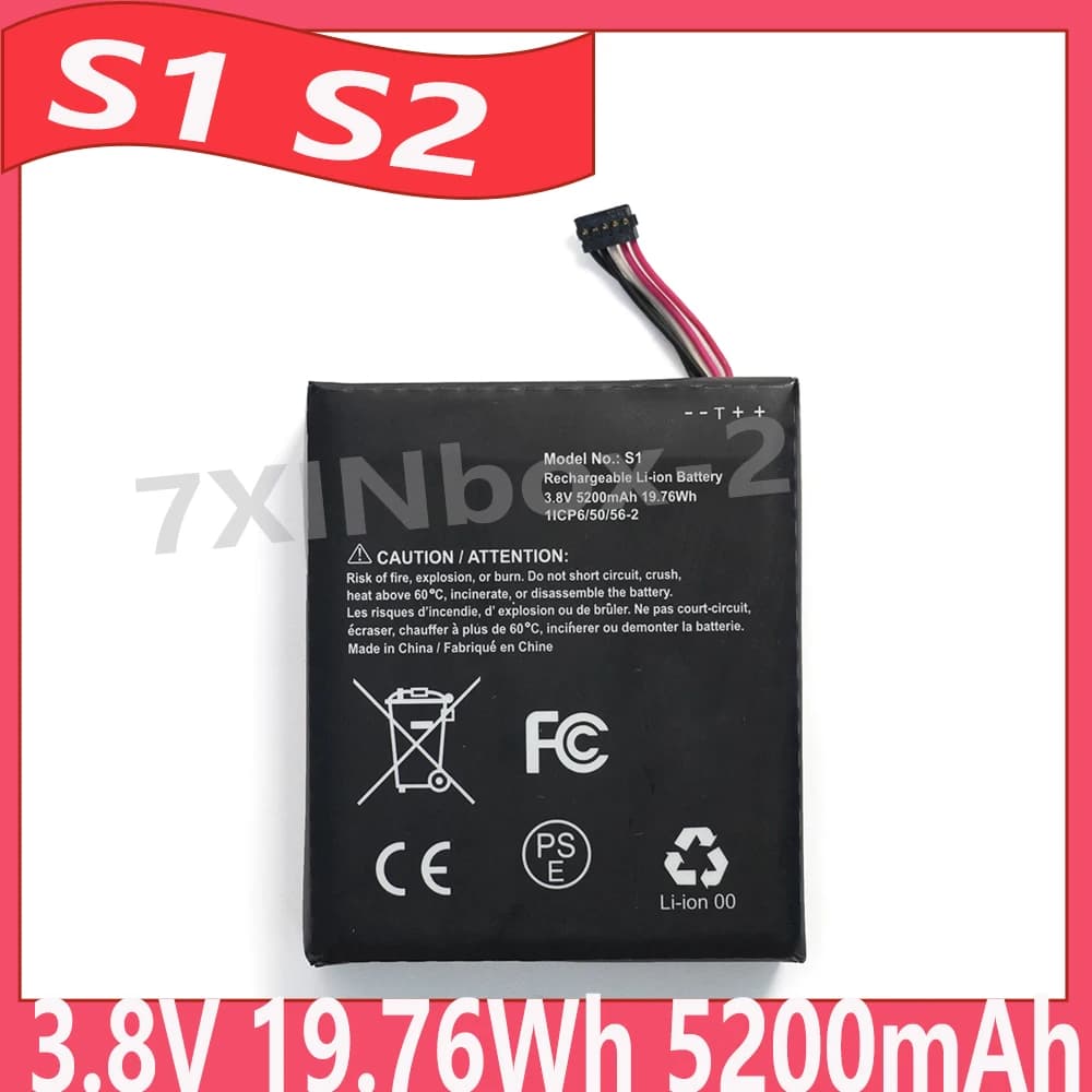 Batteria sostitutiva nuovissima S1 S2 3,8 V 19,76 Wh 5200 mAh per Ring Video Doorbell 2a generazione