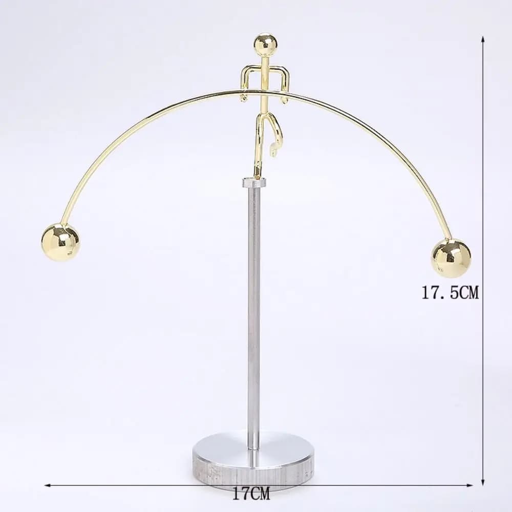 Stainless Steel Balance Ball Pendulum Cradle Home Decor Balance Iron Man Ornaments Weightlifter Kinetic Art