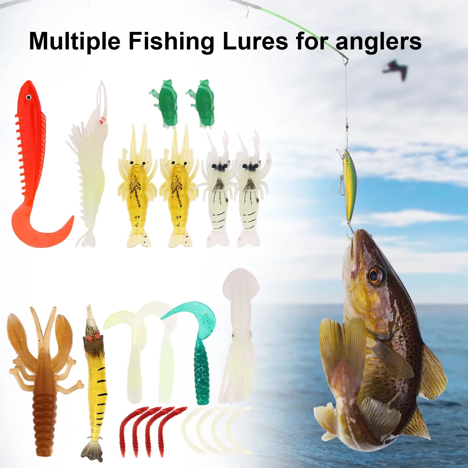 234/155pcs Set di attrezzatura da pesca Pesca Minnow Popper Esche Esche Crankbait Jig Ganci Zavorra Peso Barile Girevoli con scatola di attrezzatura