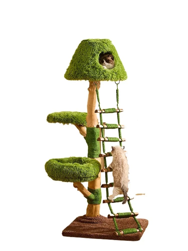 Cloud ladder solid wood t climbing frame cat litter tree integrated large cat litter villa toys